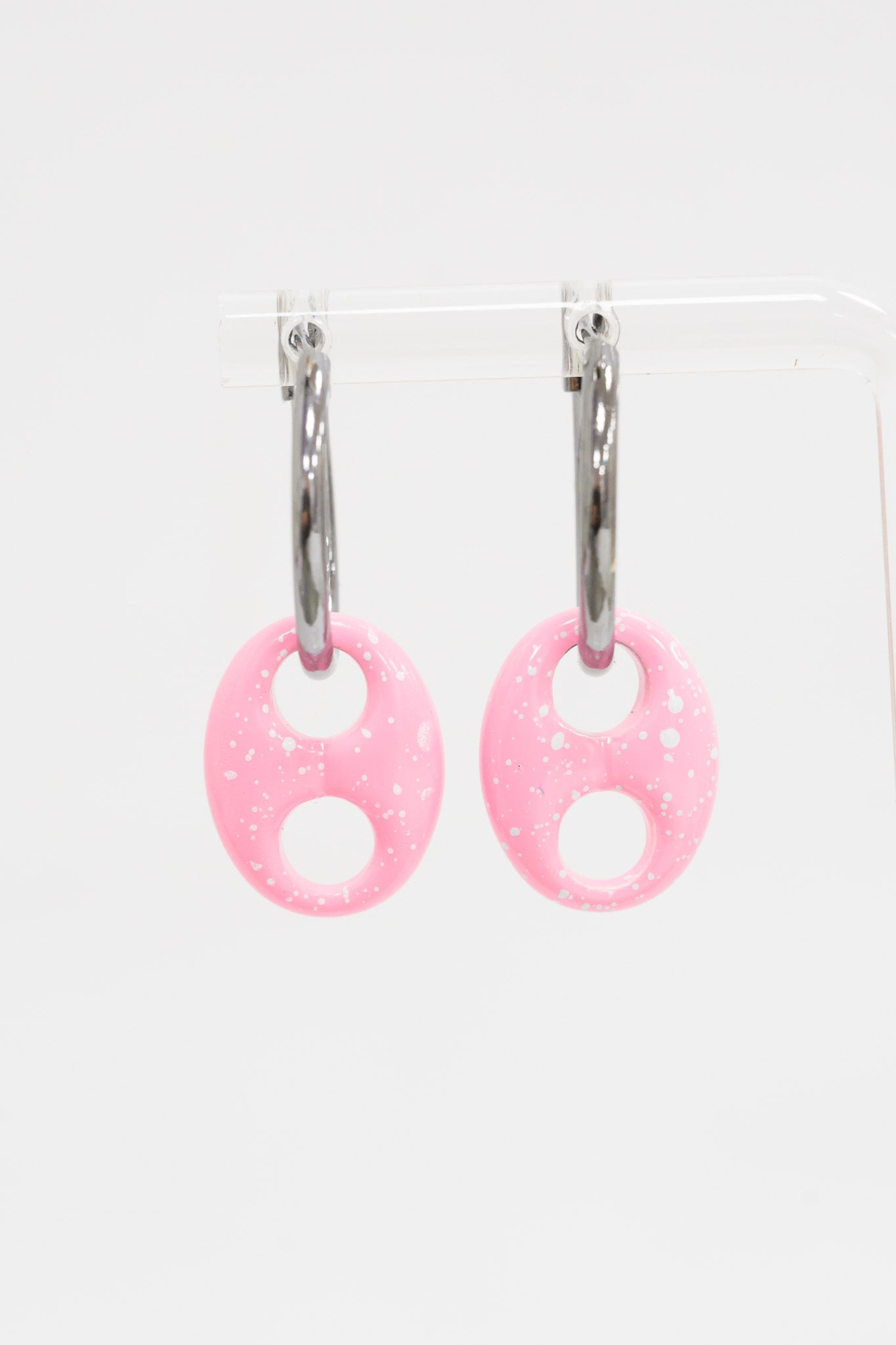 Alaia Earrings - Gunmetal Candy Pink