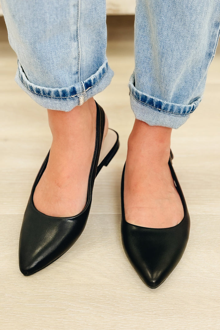 Jace Sling Back Flats - Black