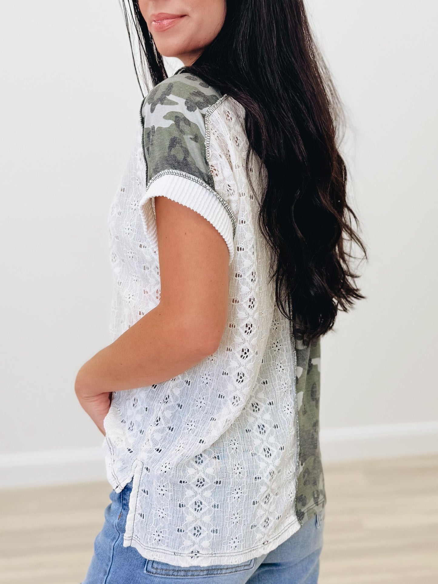 Love Abounding Leopard Camo Top