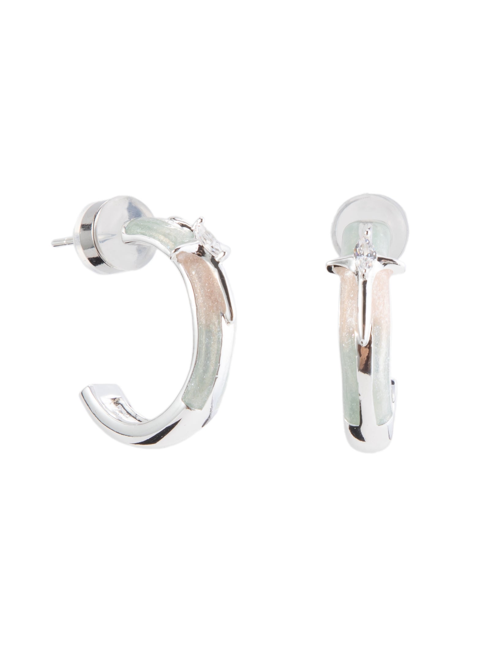 Emery Earrings - Liquid Metallic Pearl White