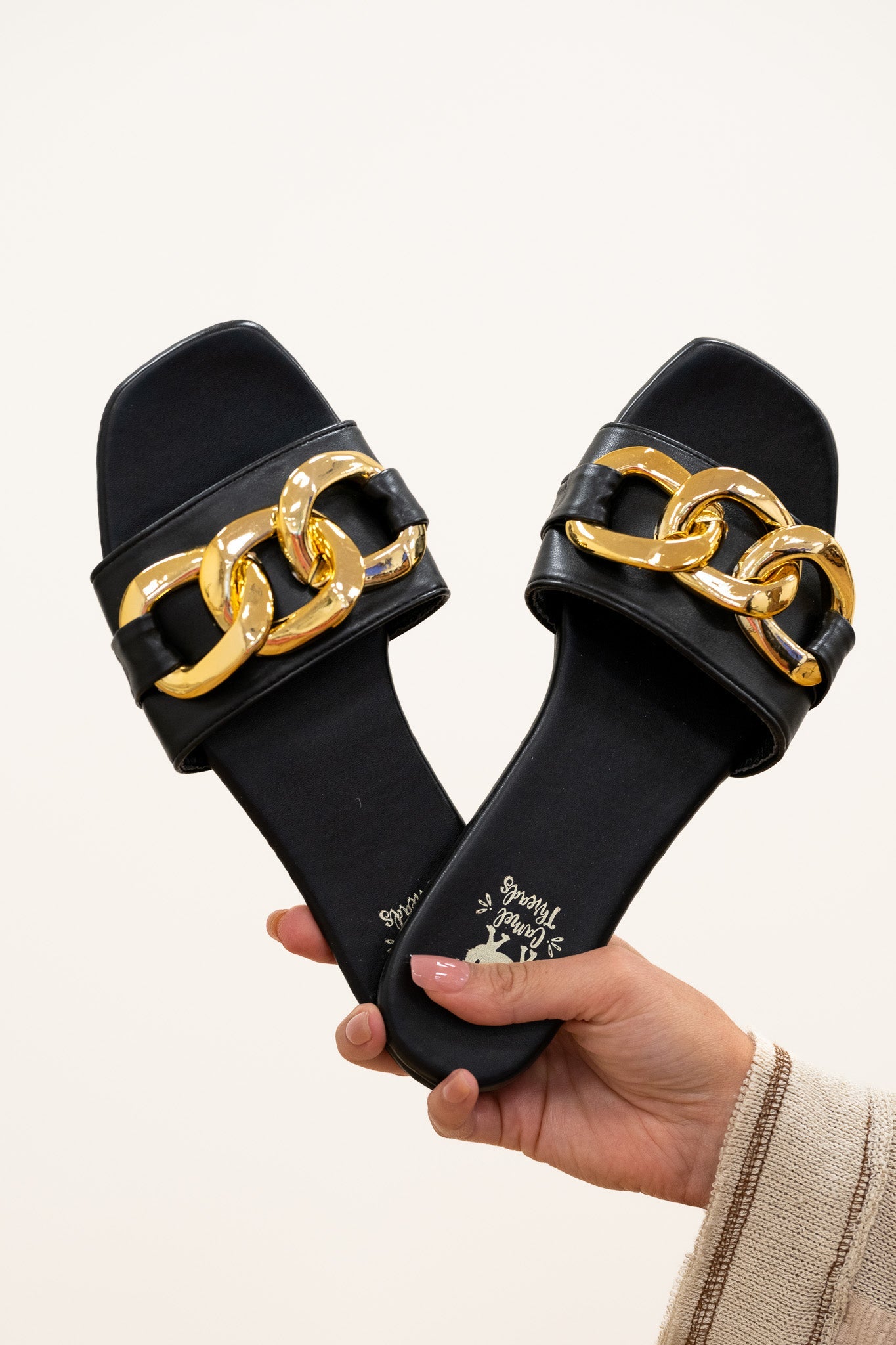 Camel Threads The Bebe Sandals - Black