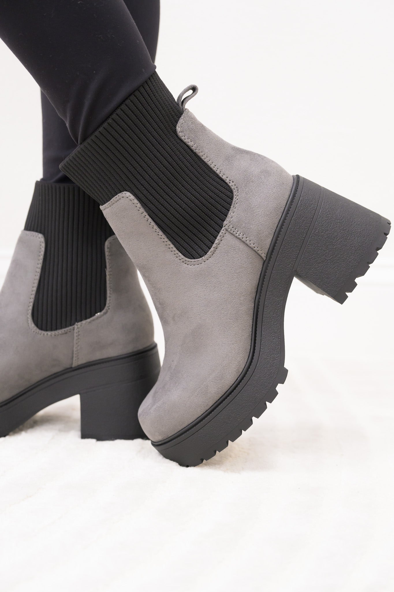 Super Chunky Chelsea Ankle Booties - Deep Charcoal