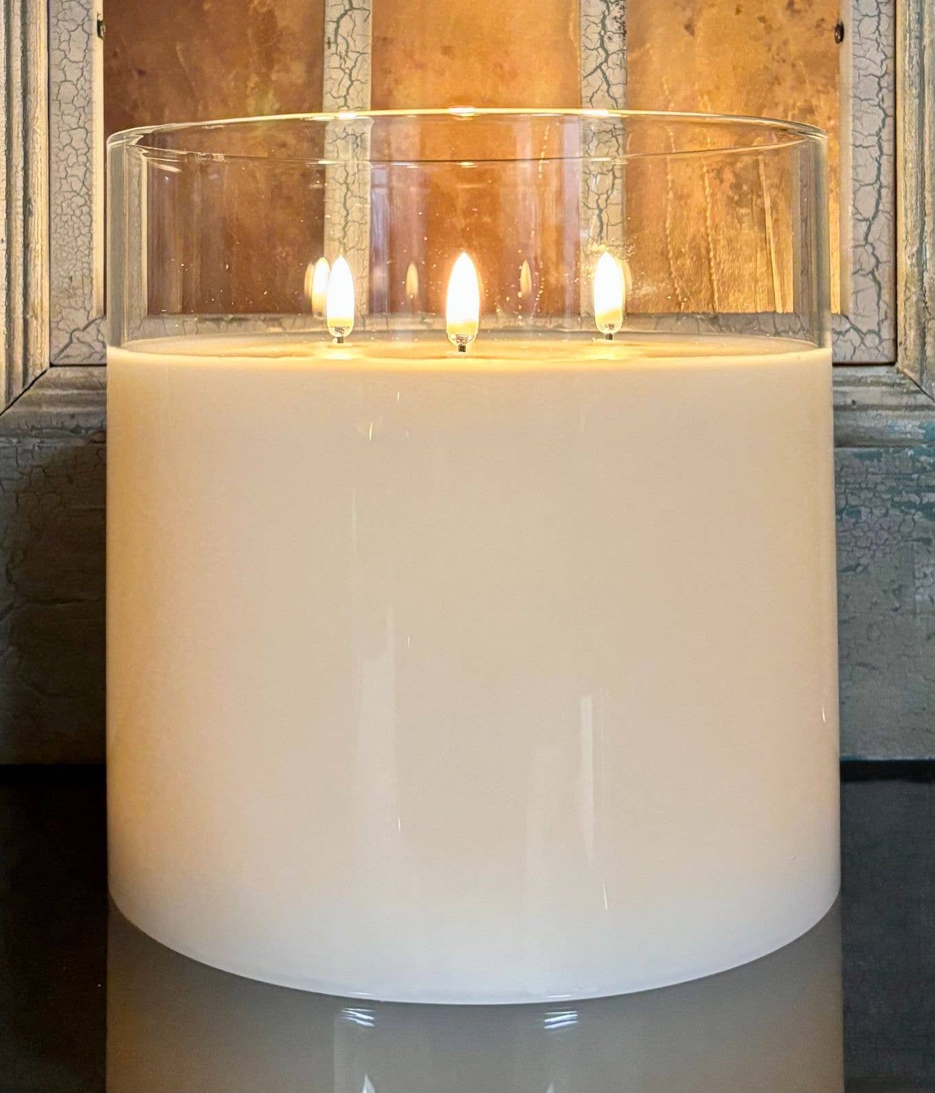 8" x 8" Simply Ivory Radiance Eember Tri-Wick Candle