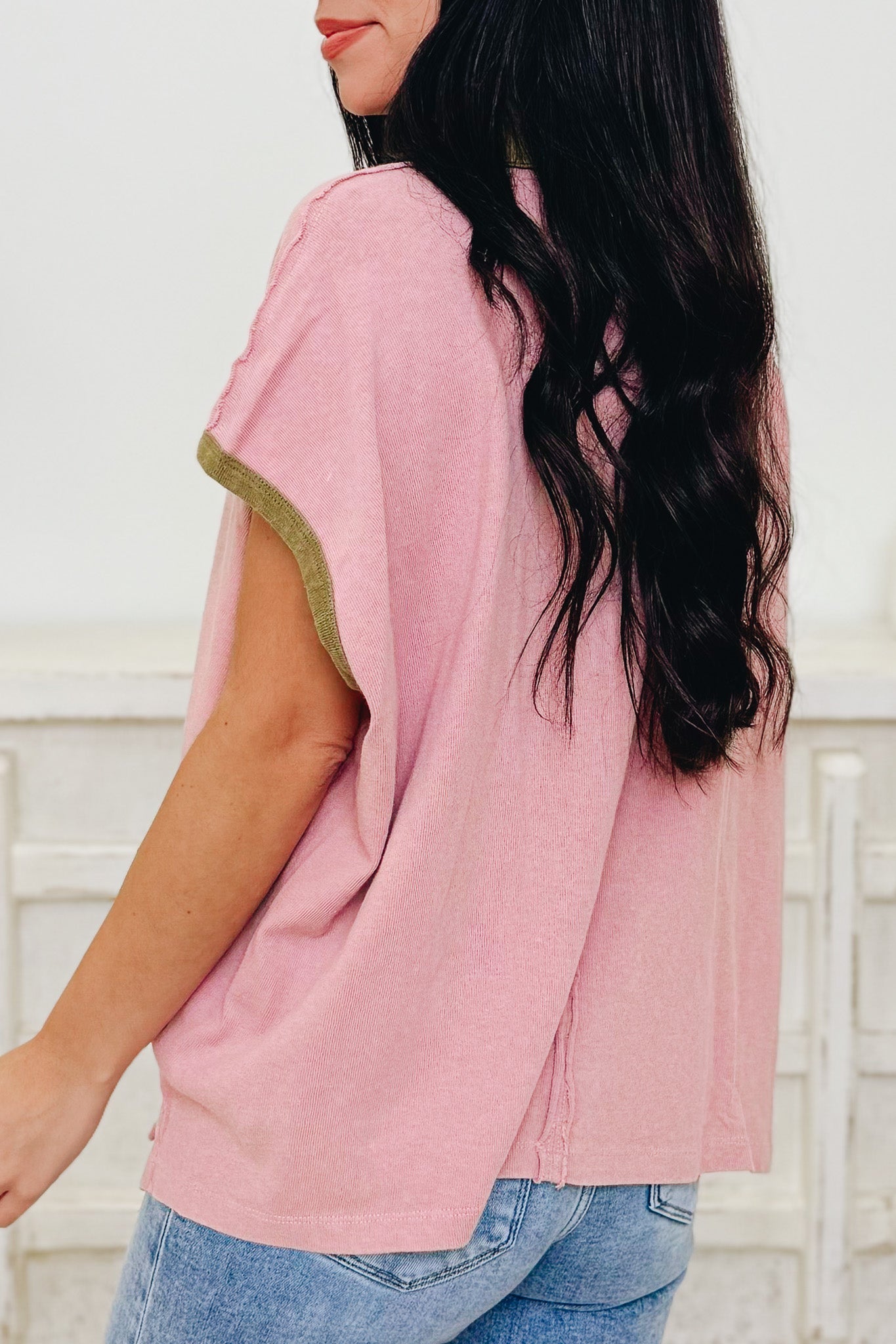 Contrasting Blemish Top - 2 Colors!