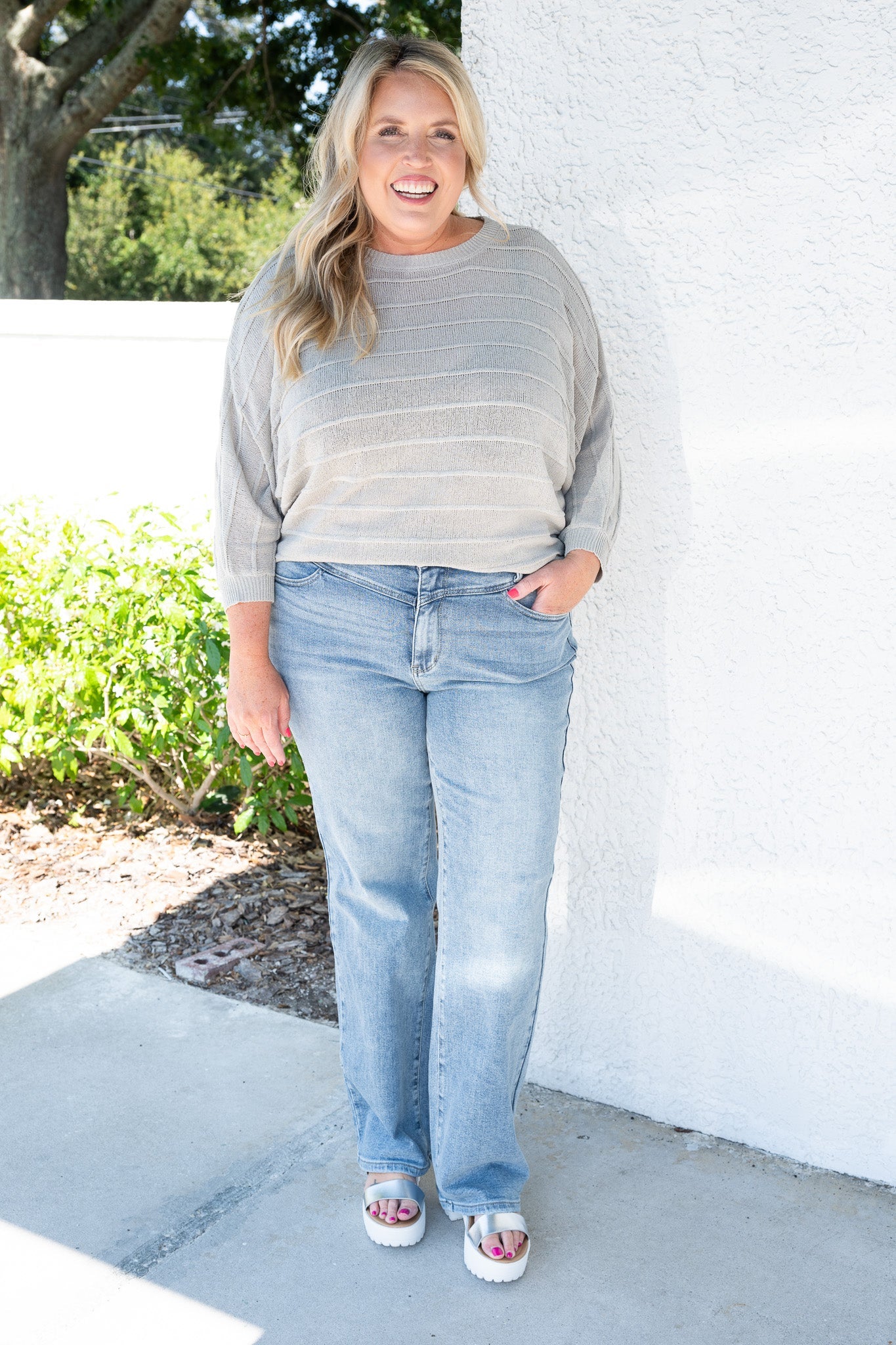 Judy Blue Wild Cherry High Rise Retro Wide Leg Jeans