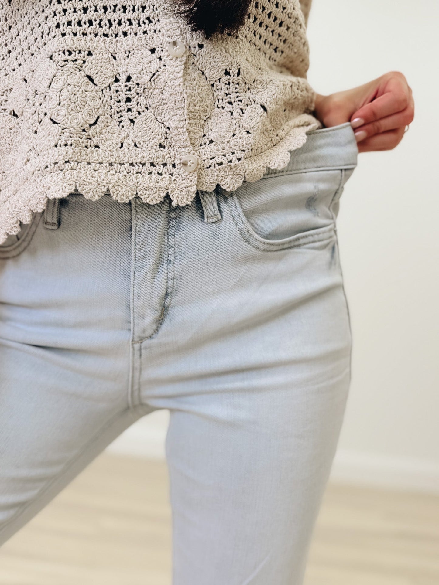 Best Version Of You By Mica - High Rise Tummy Control Straight Jeans