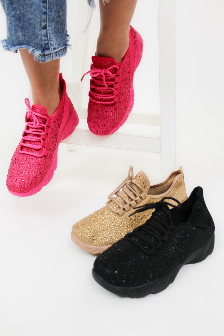 Paco Rhinestones Pull On Sneakers - 3 Colors!