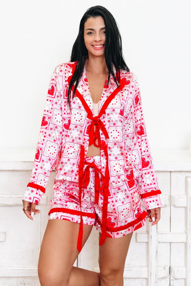 Heart Of Content Shorts Pajama Set - By Alexa Rae