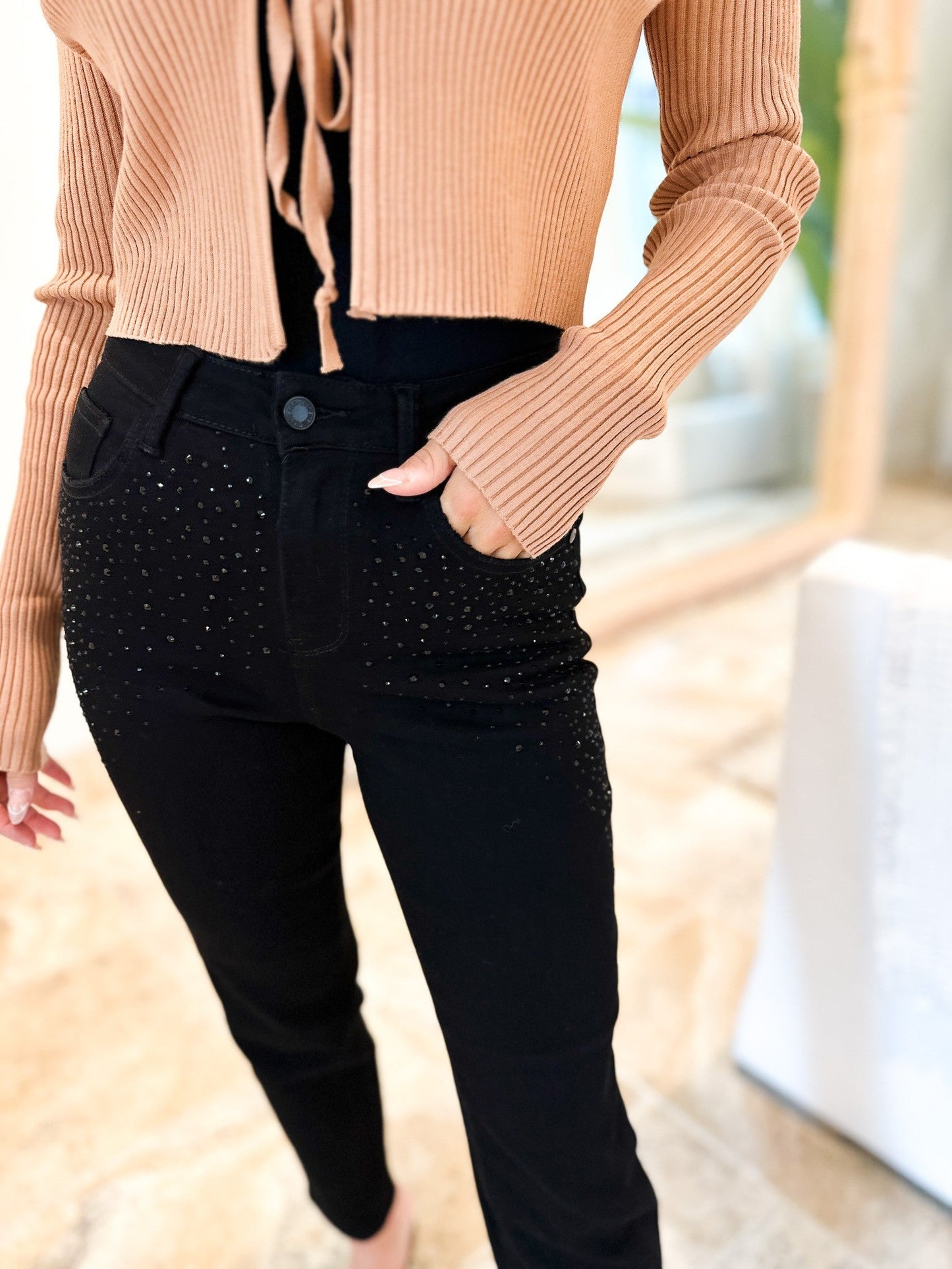 Judy Blue Raise Your Glass High Rise Rhinestone Embellished Jeans