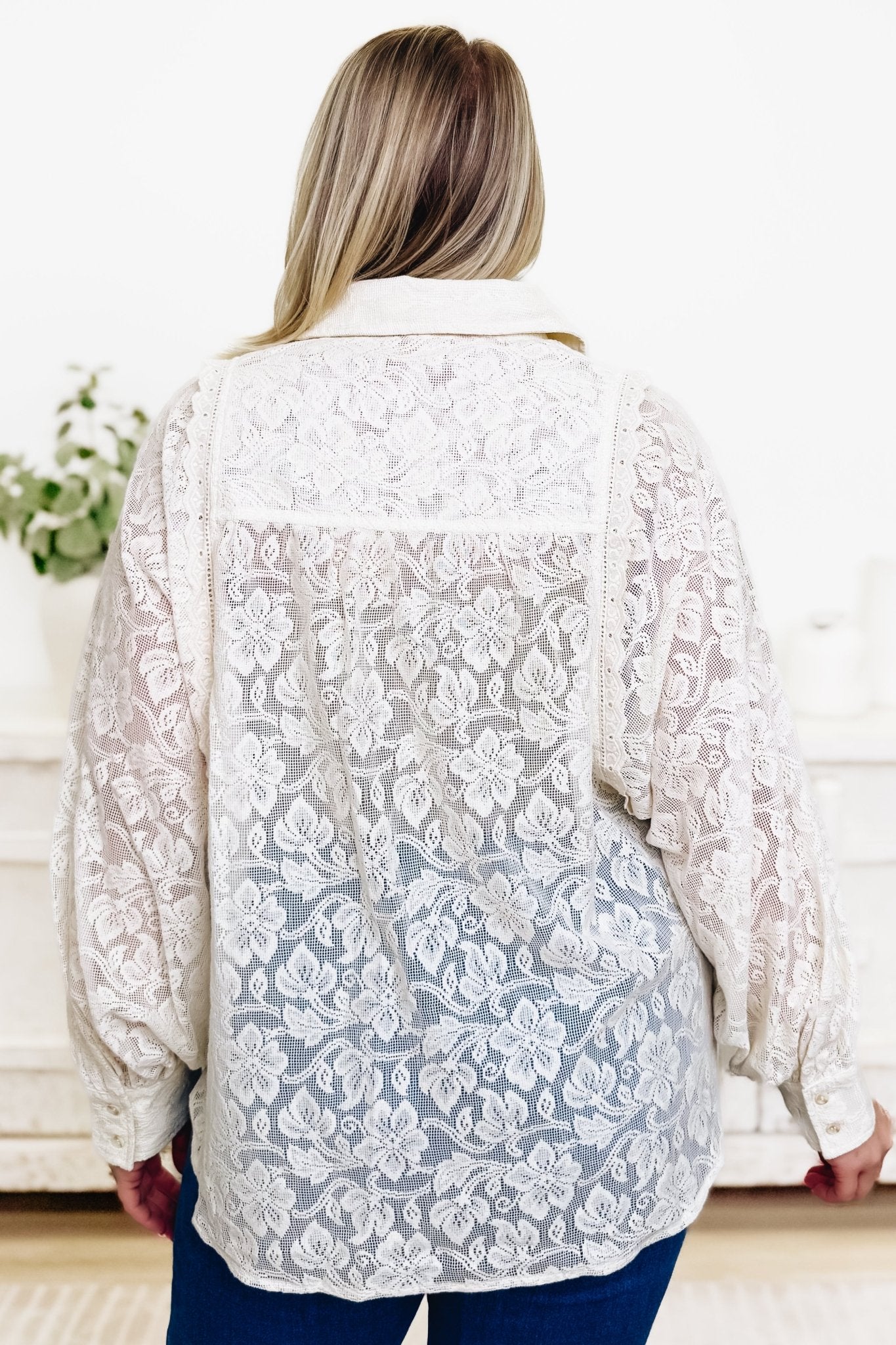 How Perfect Are You Button Down Lace Top - By Alexa Rae