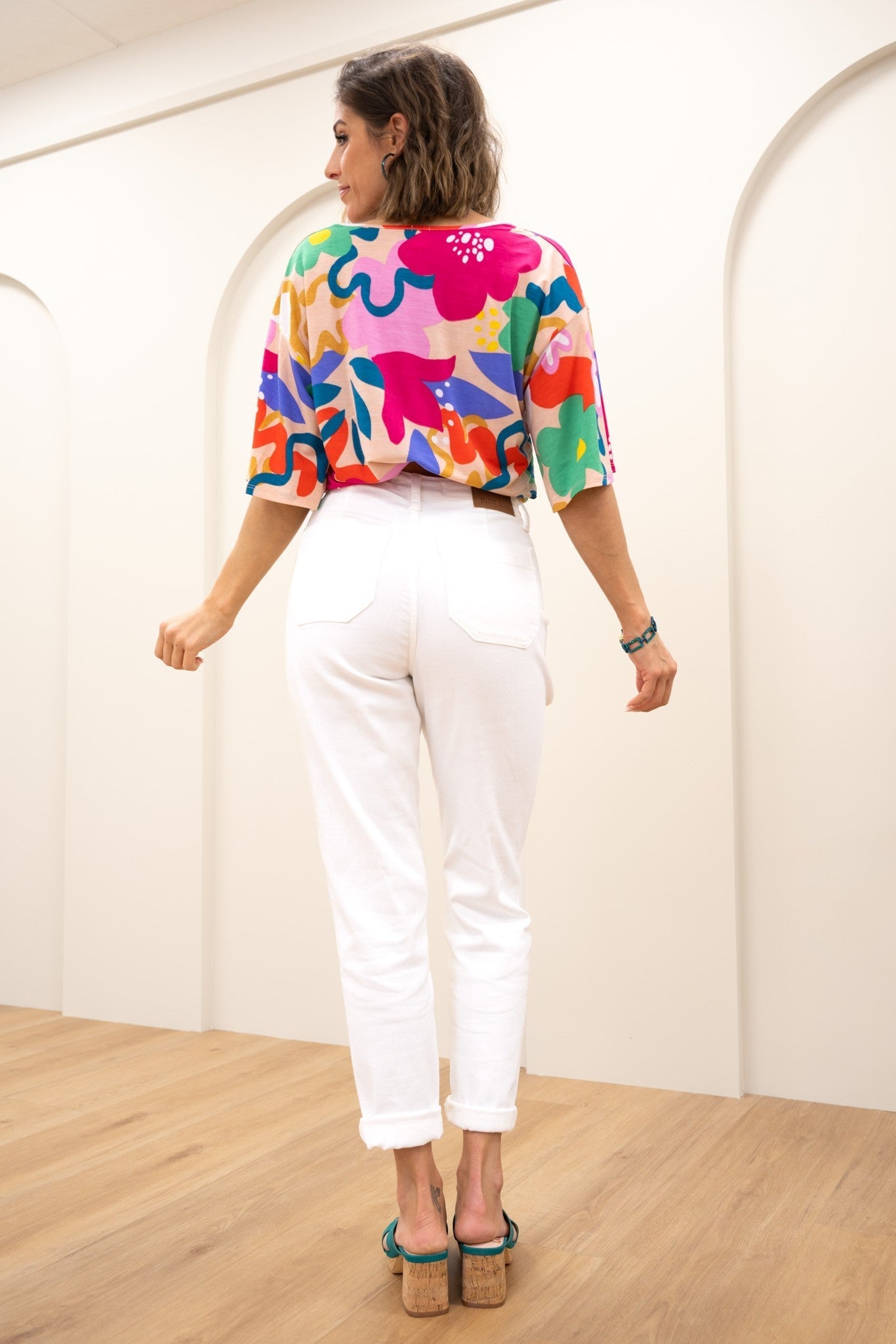 Judy Blue Icing On The Cake Cuffed Joggers - White