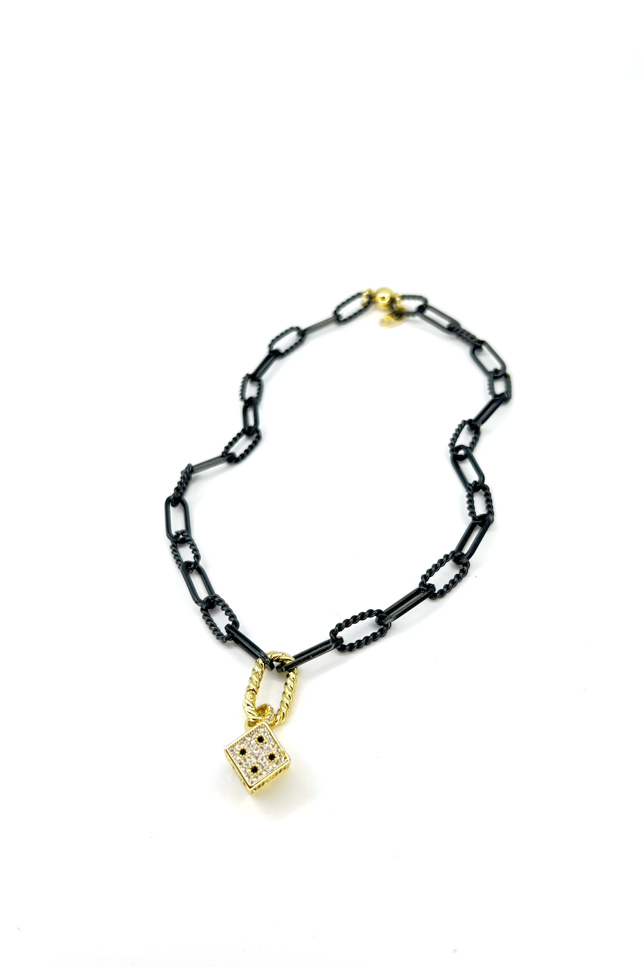 Vegas Baby Necklace - Gold Metallic Black