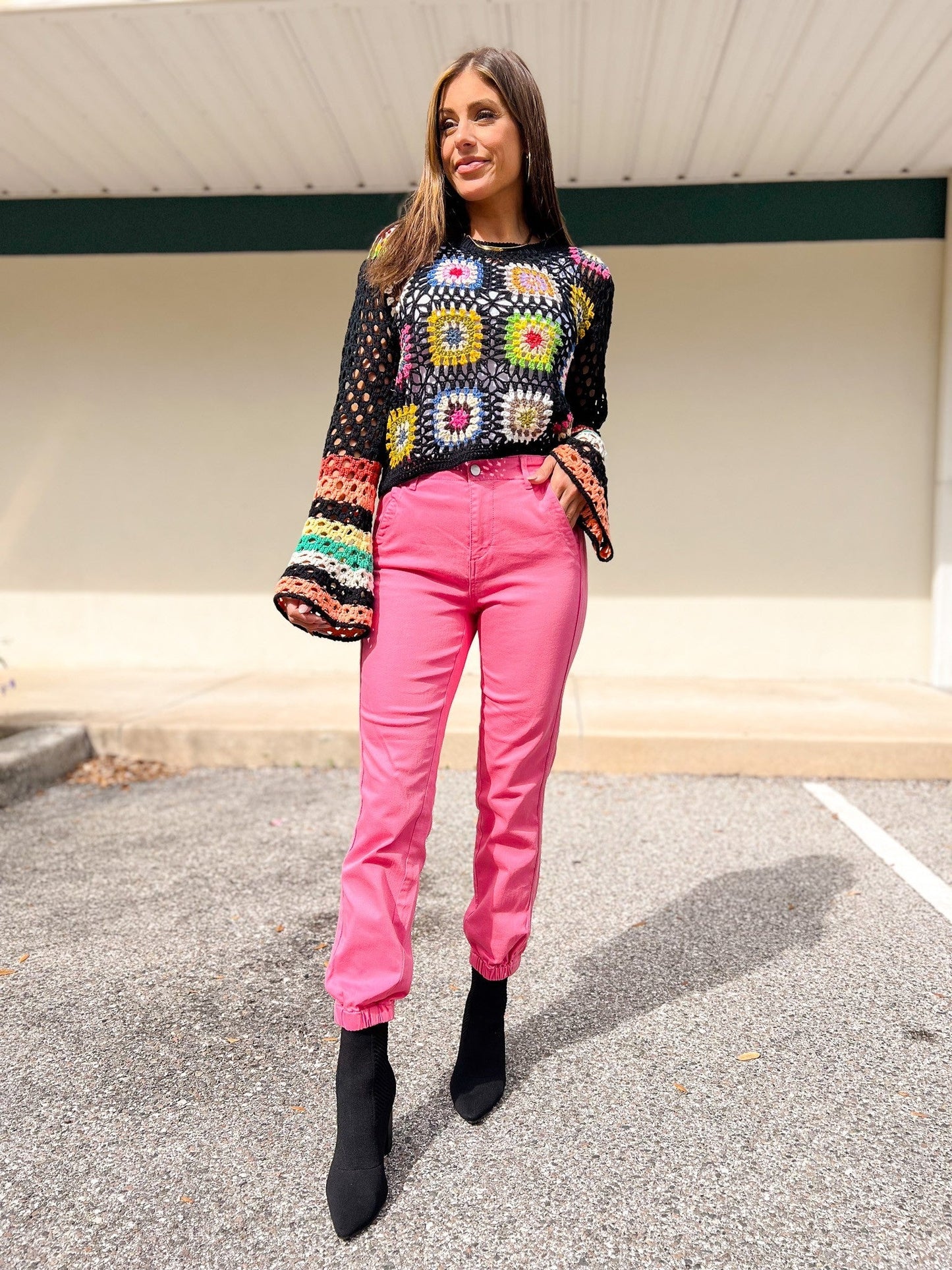 Risen Top Gun Jogger Jeans - Hot Pink