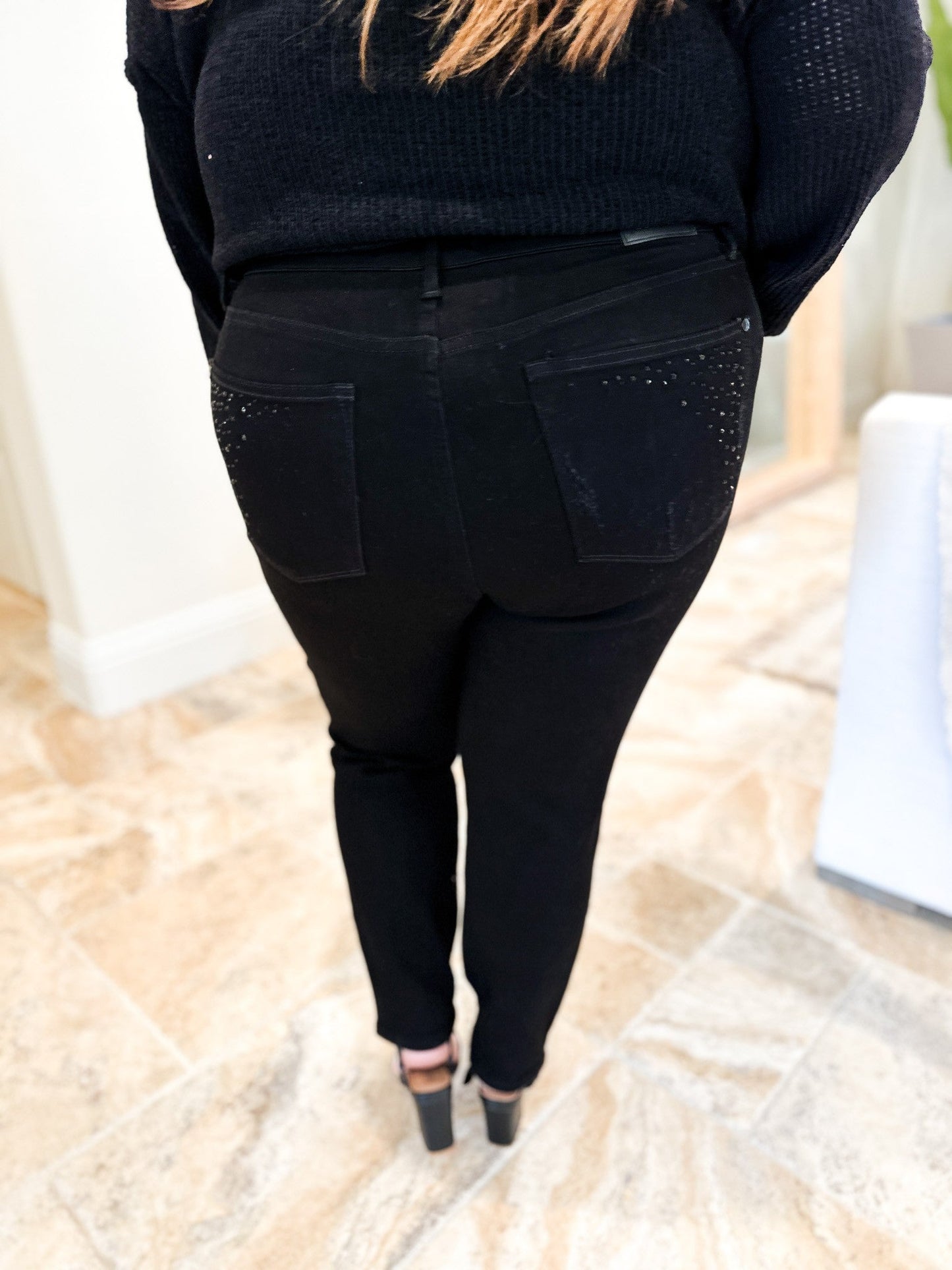 Judy Blue Raise Your Glass High Rise Rhinestone Embellished Jeans