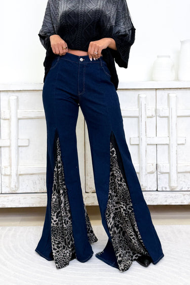 Legs For Days Leopard & Lace Flare Jeans - 2 Colors! - By Alexa Rae