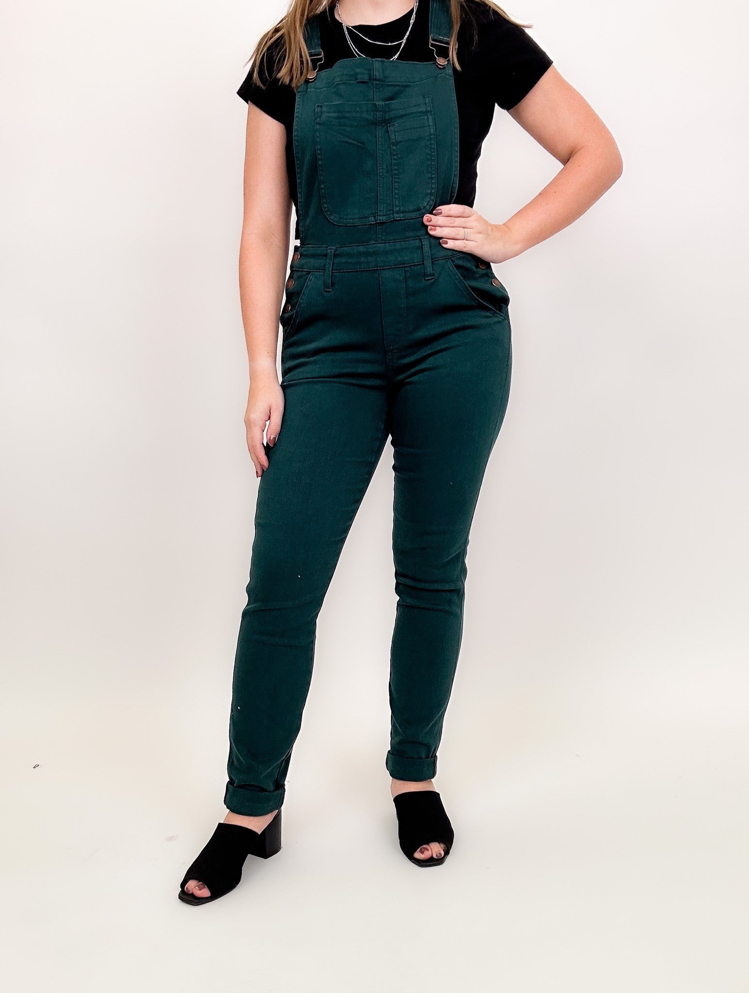 Judy Blue Work It Overalls - Teal