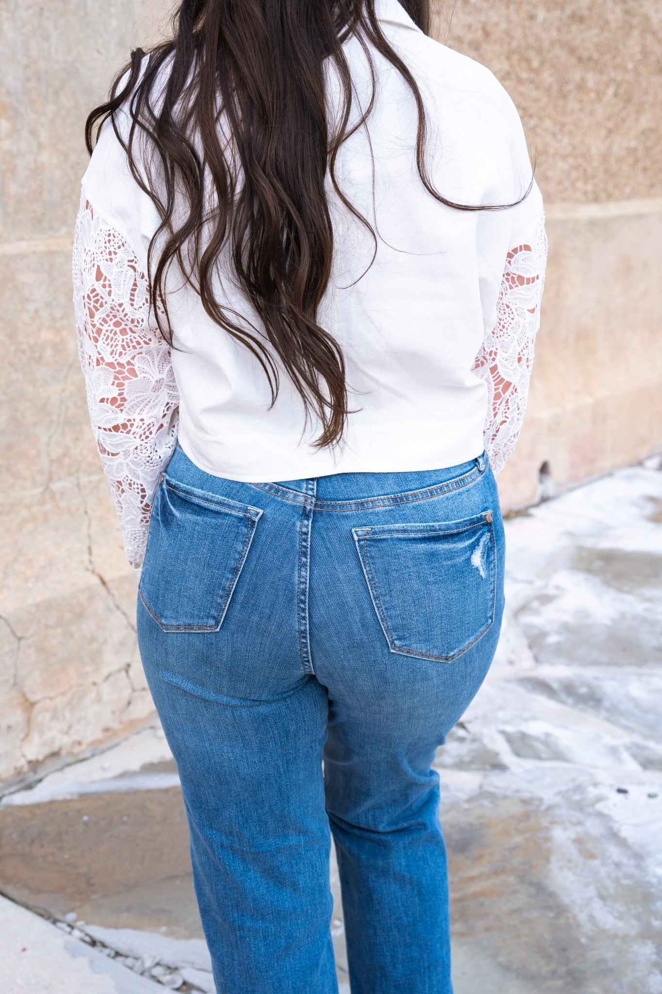 Judy Blue Walk In The Park High Rise Tummy Control Knee Destroy Straight Jeans