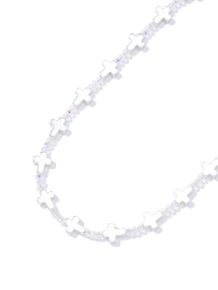 My Shield Necklace - Liquid Metallic Pearl White - By Alexa Rae