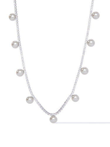 Pearl Theory Necklace - Silver - By Alexa Rae