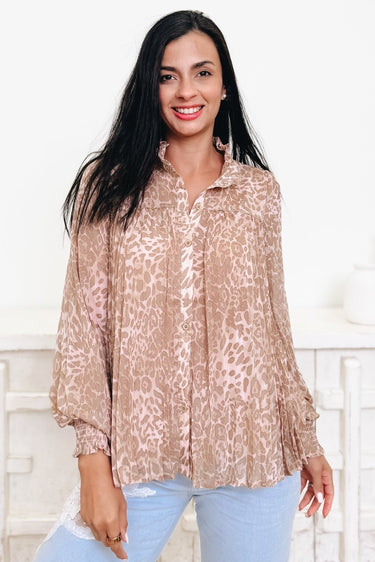 Prowl Around Leopard Button Down Top - By Alexa Rae