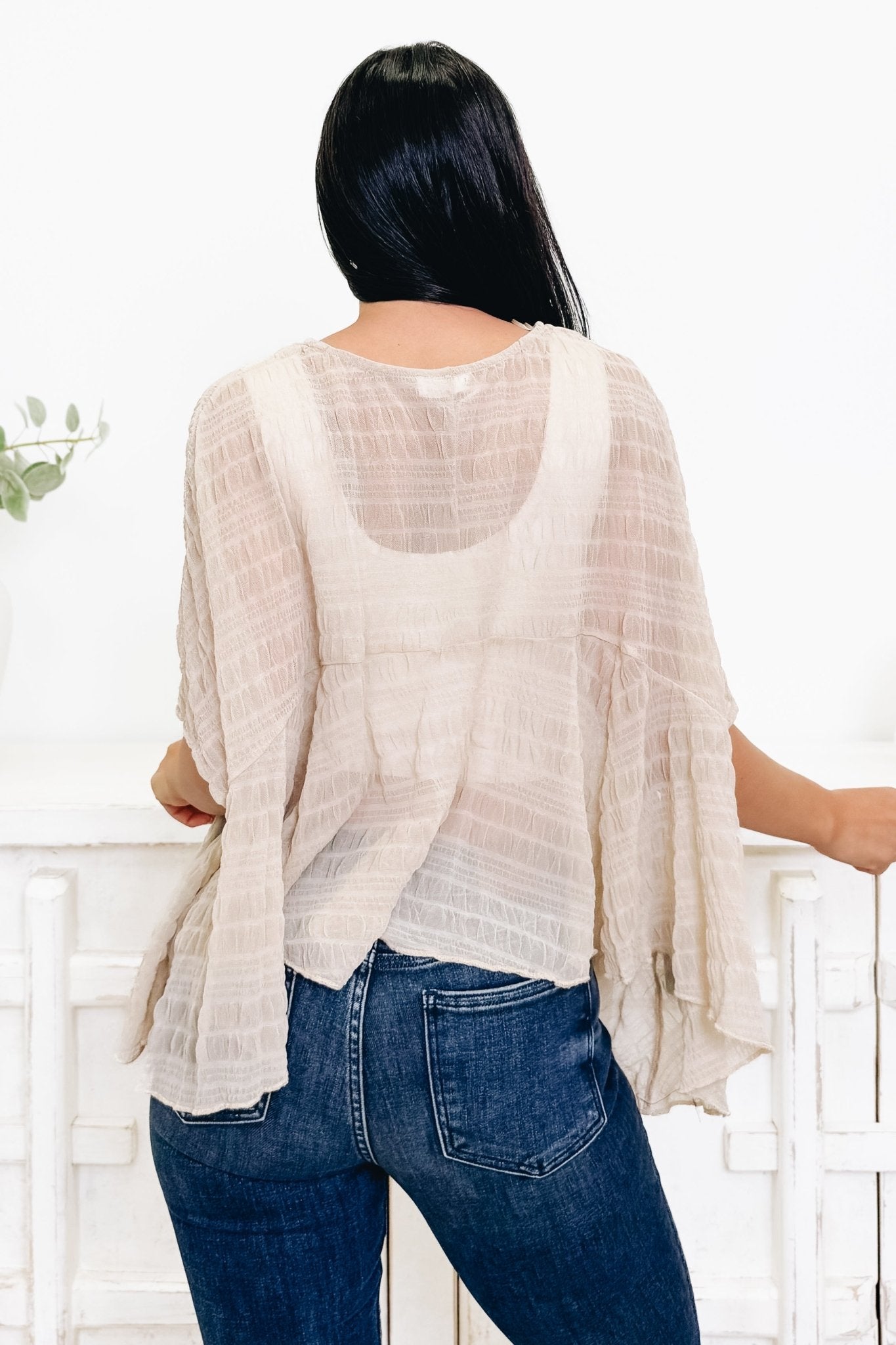 Right There Sheer Top - 2 Colors! - By Alexa Rae