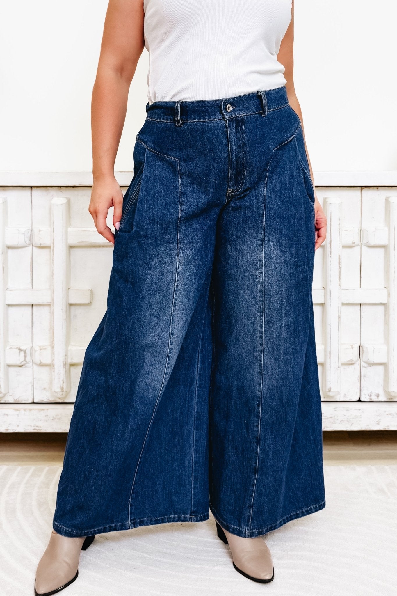 Smooth In The Groove Pants - Denim - By Alexa Rae