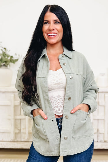 Starts Right Now Denim Shacket - By Alexa Rae