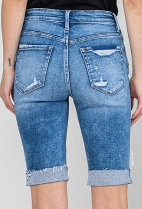 Vervet By Flying Monkey Free Fallin' Bermuda Denim