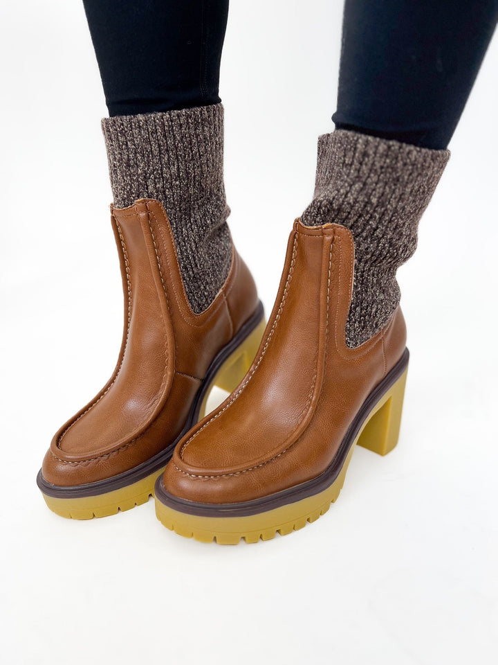 Oasis Society Melanie Sock Boots - Brown