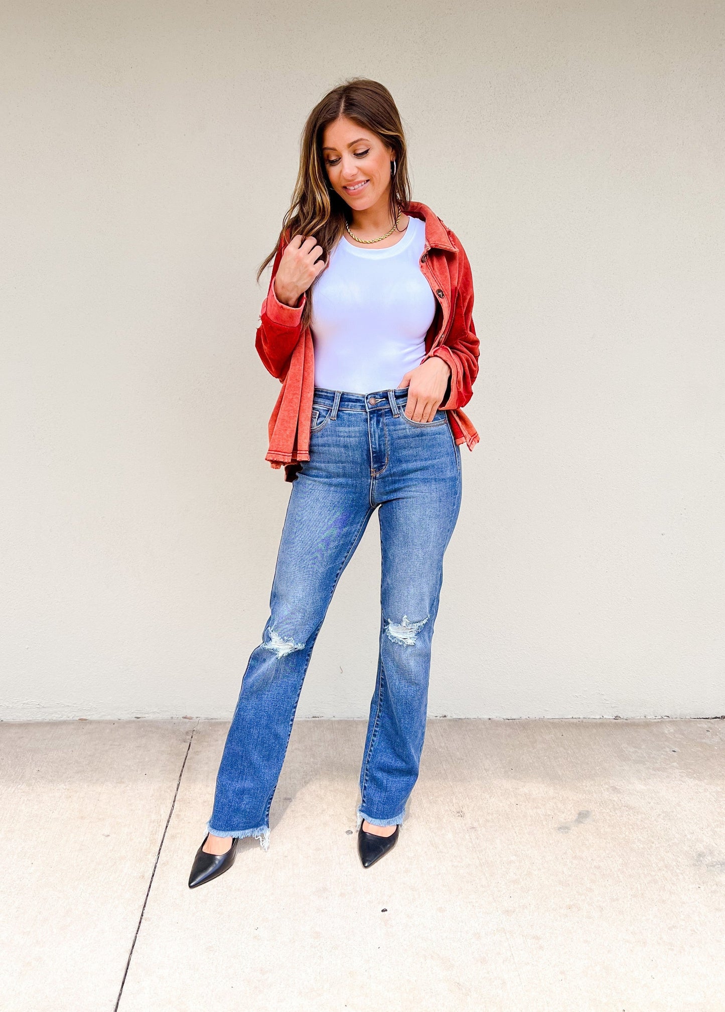 Judy Blue Nashville Hot Frayed Hem Straight Jeans