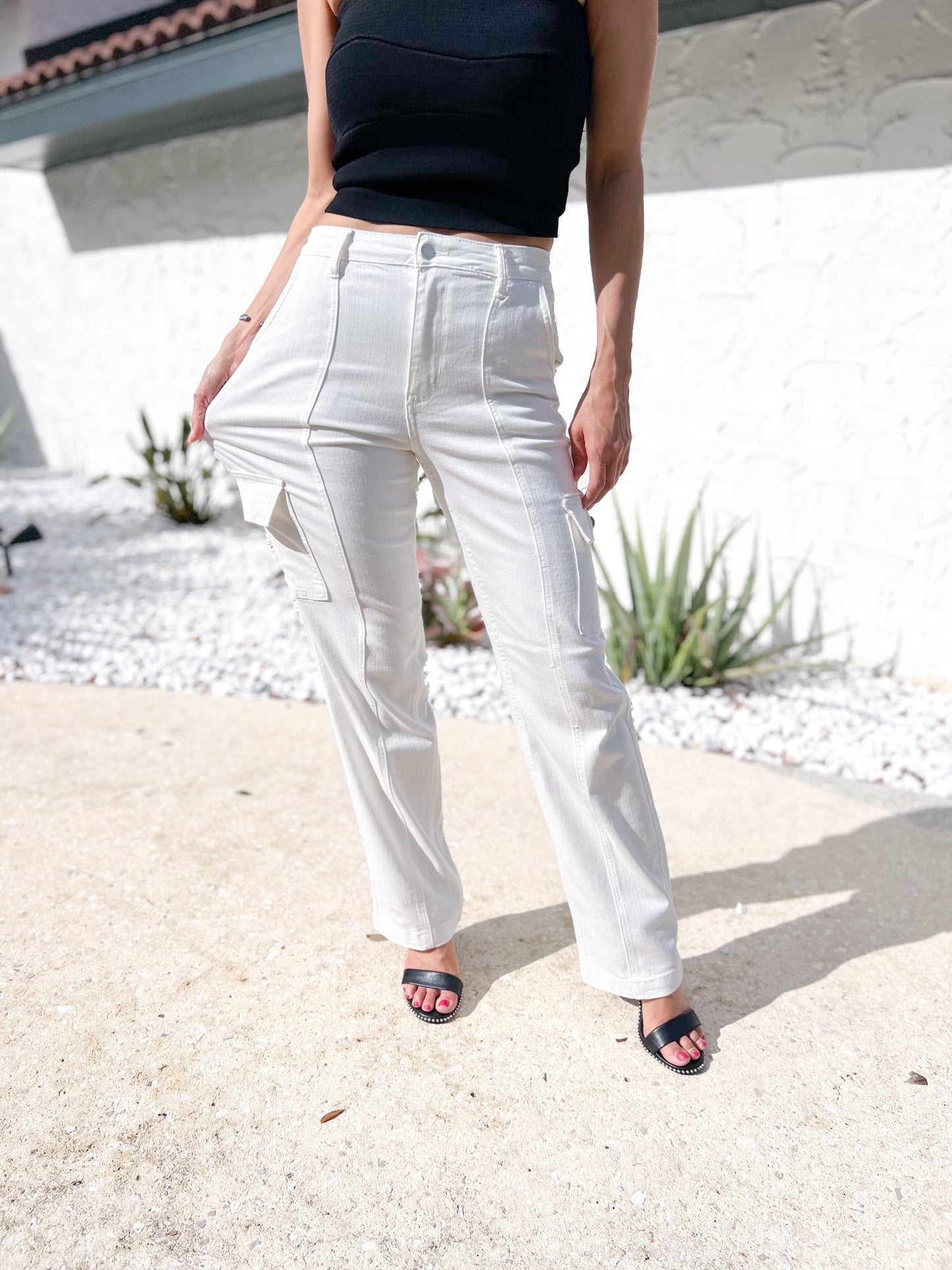 Cloud 9 By Judy Blue High Rise Cargo Straight Jeans *JB