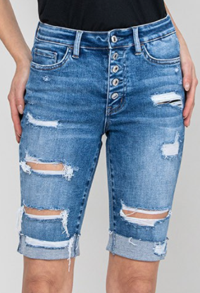 Vervet By Flying Monkey Free Fallin' Bermuda Denim