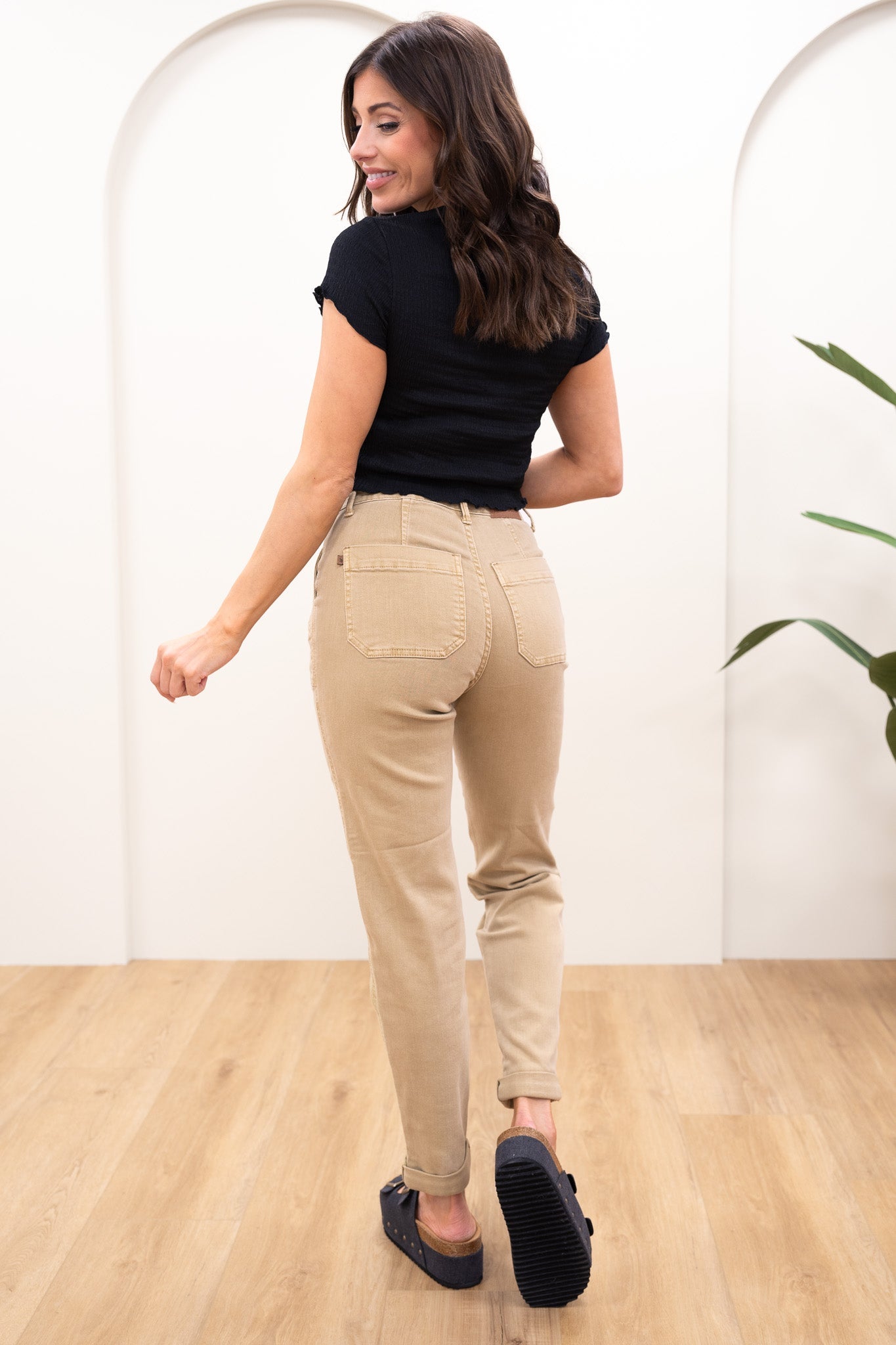 Judy Blue Icing On The Cake Garment Dyed Cuffed Joggers - Khaki