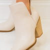 Antonia Side Slit Ankle Booties - Off White