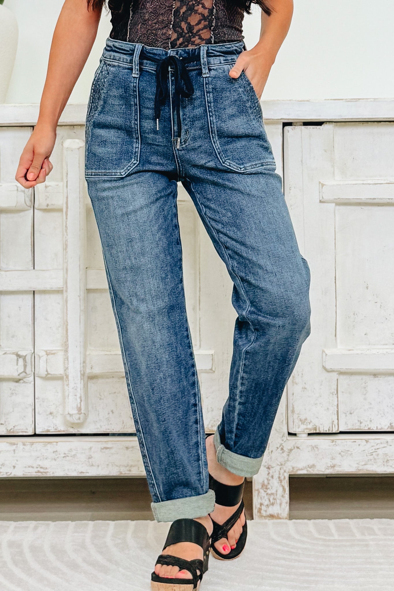 Going For It By Judy Blue - Vintage Wash Joggers - Dark