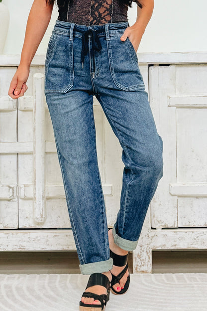 Going For It By Judy Blue - Vintage Wash Joggers - Dark