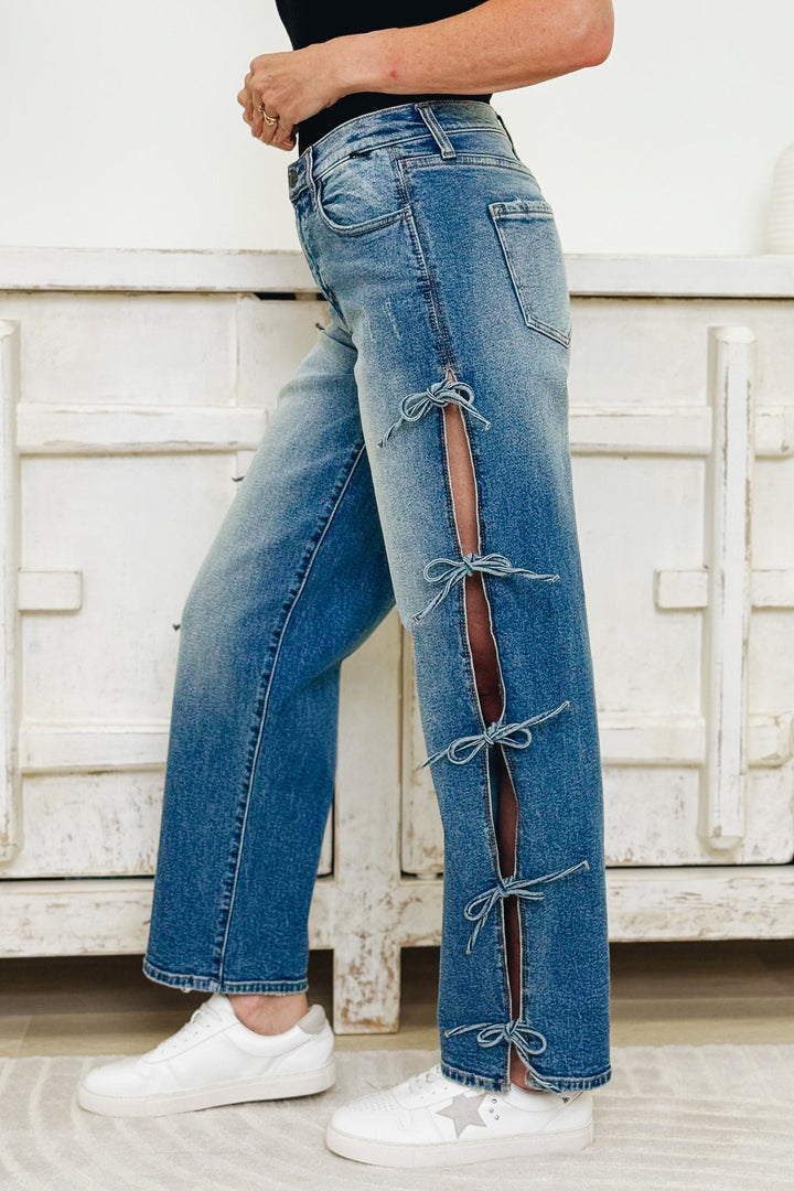 Bows Before Bros By Cello - Mid Rise Baggy Dad Jeans - Medium