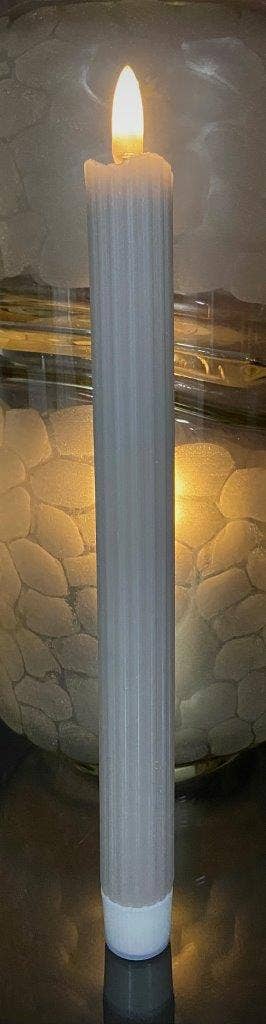 1" x 10" Fluted Radiance Wax Tapers - 2pk Grey