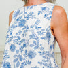 Field Of Passion Floral Top - Blue Blossom