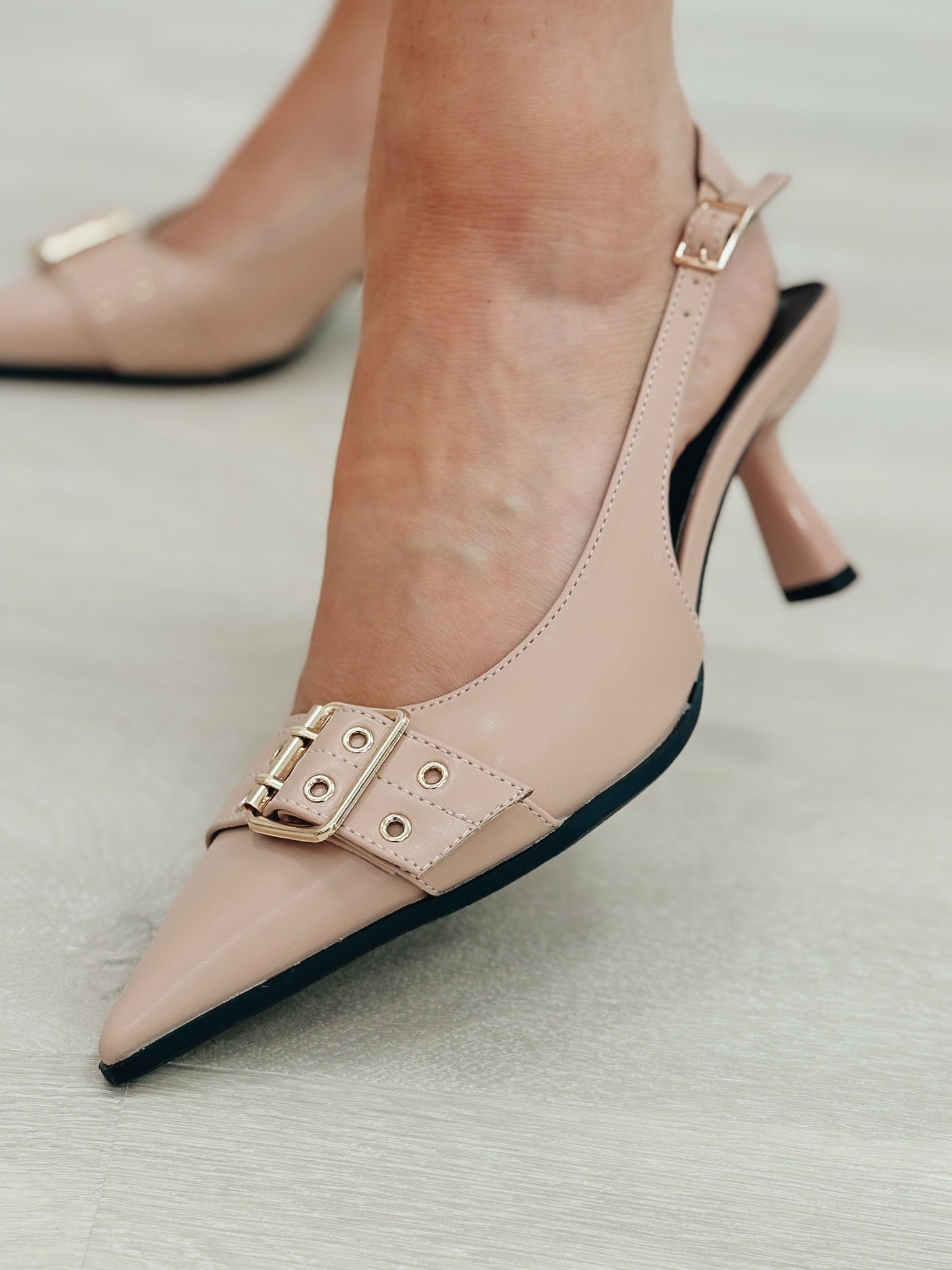 Verity Slingback High Heel - Beige