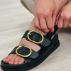 The Alfred Strappy Buckle Sandal - Black