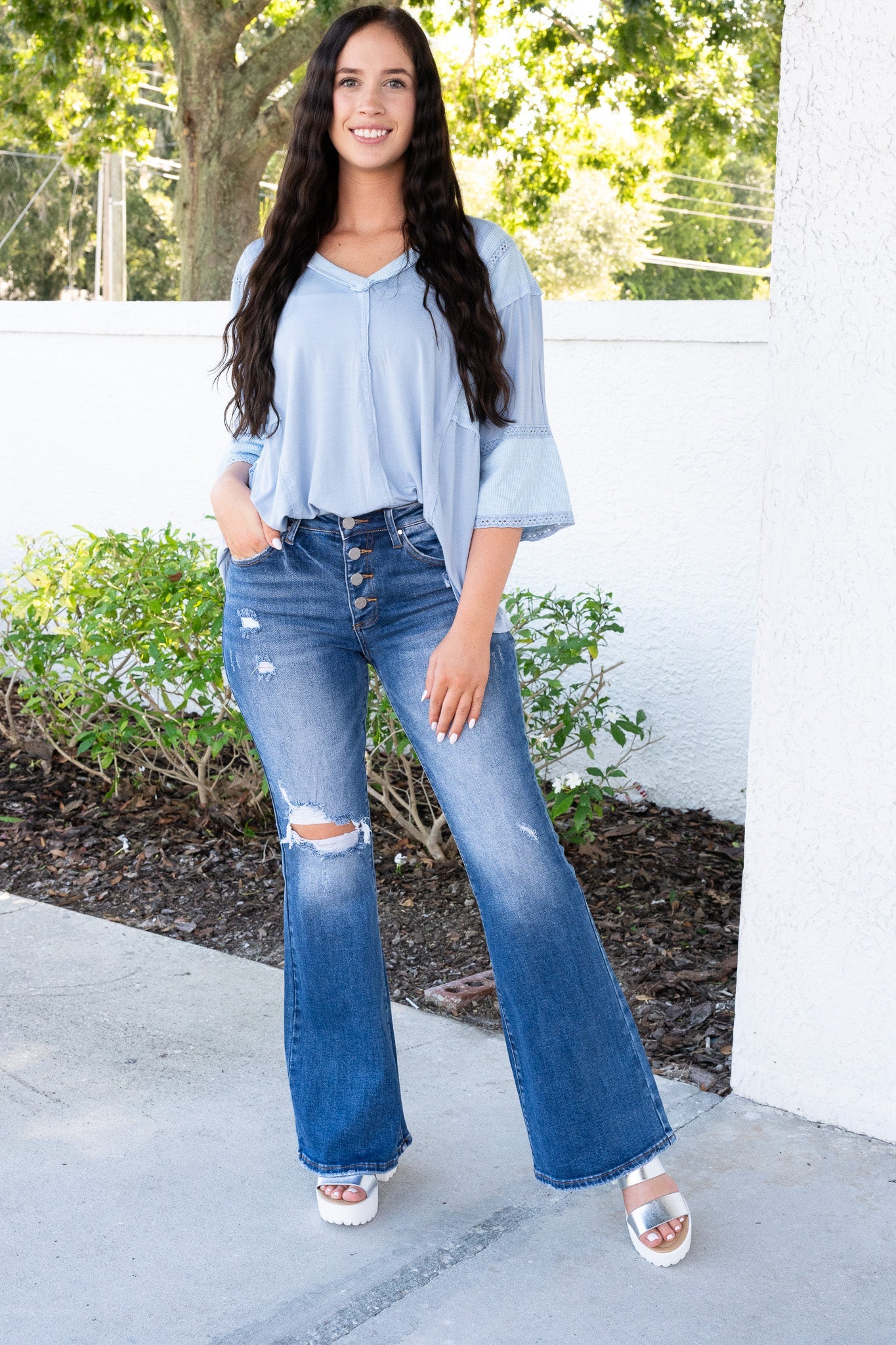 Risen Harley Mid Rise Flare Jeans