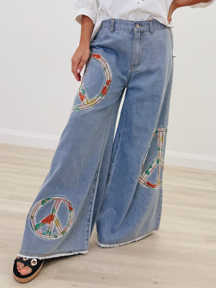 Peace Be With You Pants - Denim