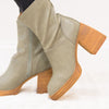 Foster Platform Chunky Toe Ankle Booties - Moss