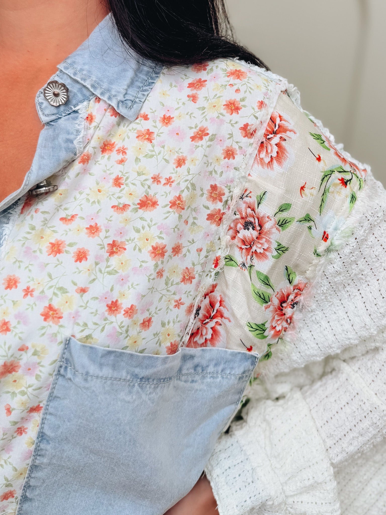 Split Decisions Button Down Top - 2 Colors!