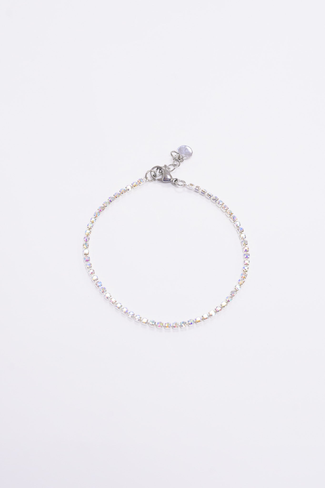 Breakfast At Tiffany's Anklet - Liquid Metallic Pearl White AB