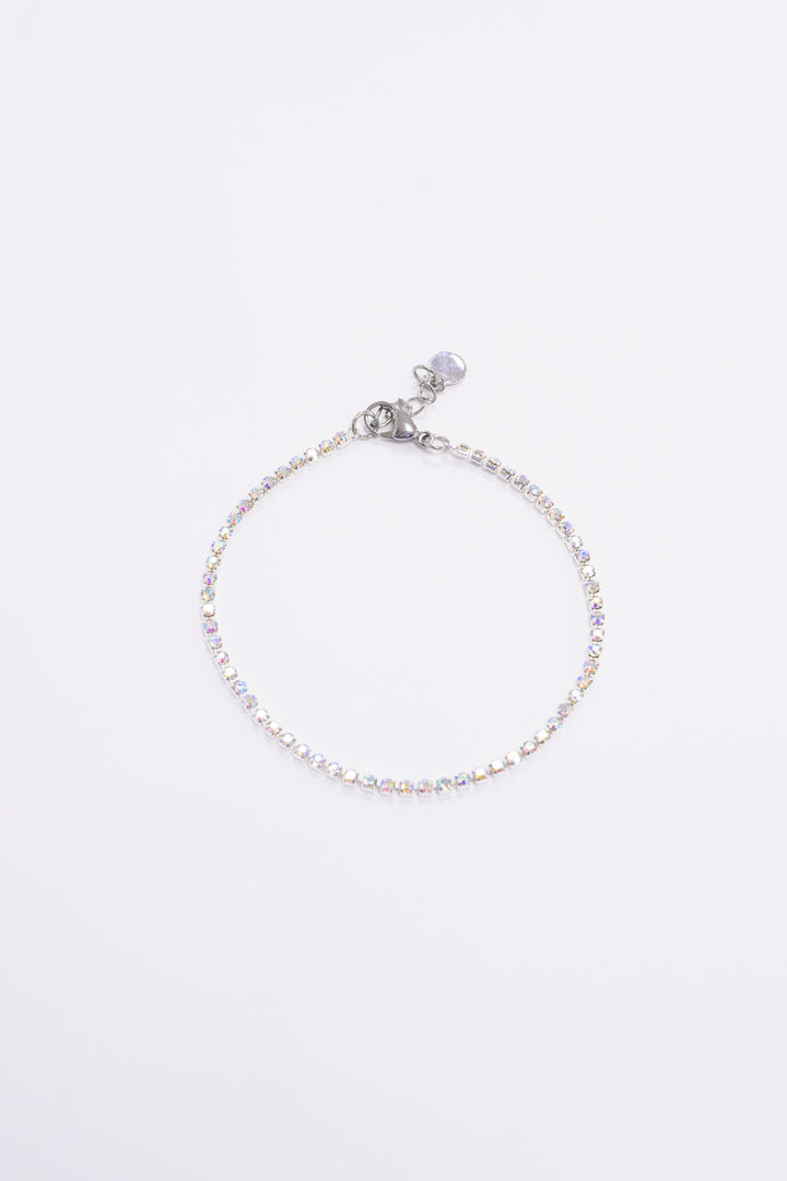 Breakfast At Tiffany's Anklet - Liquid Metallic Pearl White AB