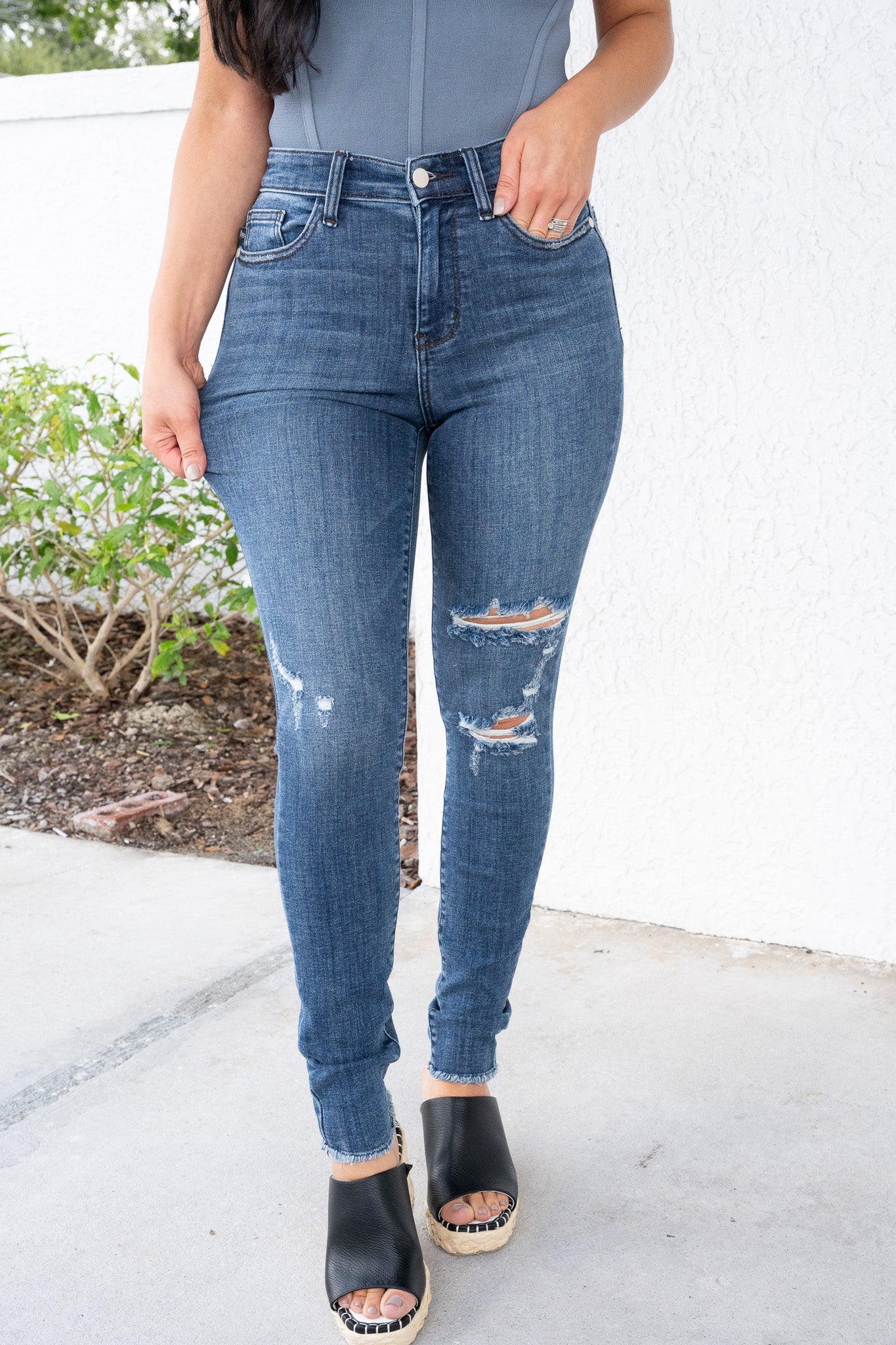 Judy Blue Bitter Sweet High Rise Skinny Destroy Jeans