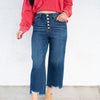 FanFest By Judy Blue - High Rise Button Fly Crop Wide Leg Jeans