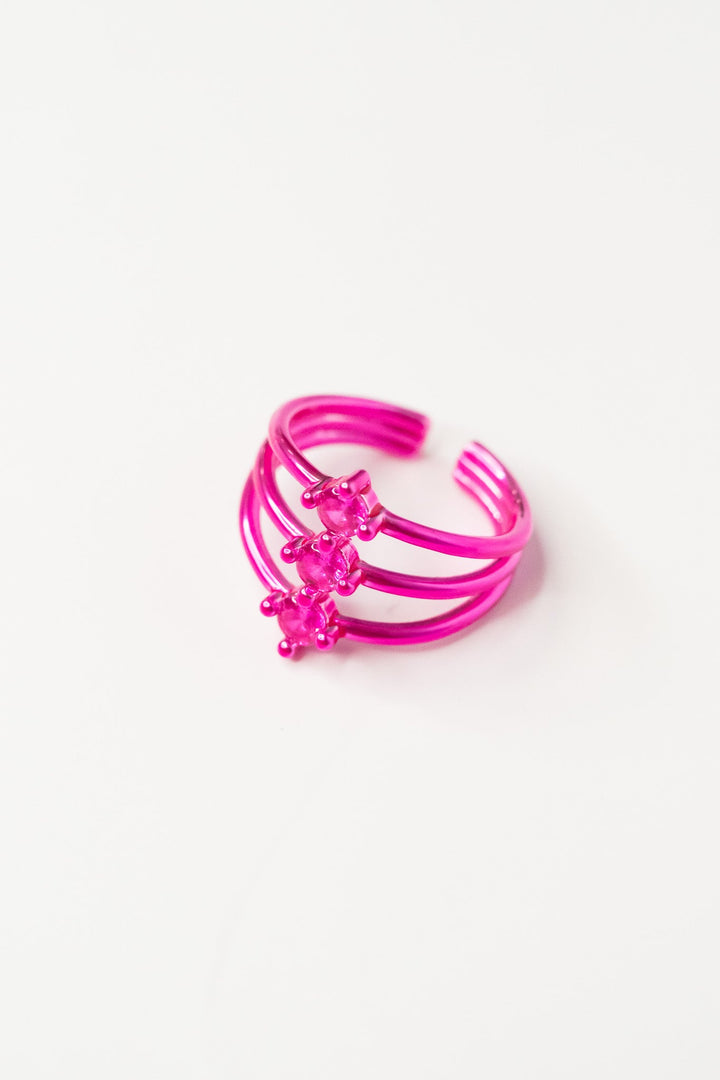 Midnight Sky Ring - Liquid Metallic Raspberry
